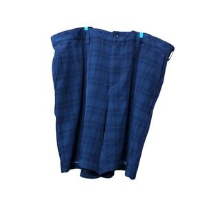 Reebok Navy Blue‎ Plaid Men's Shorts